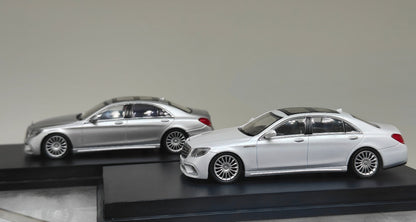 MJ 1:64 Mercedes Benz S65 AMG W222 Diecast Toys Car Models Collection Gifts Limited Edition White/Silver