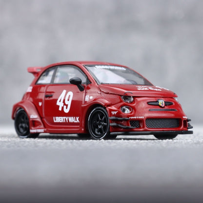 MINI GT 1:64 FIAT Abarth 595 LBWK Miniature de voiture moulée sous pression 963 #49 Cadeaux de collection de course en boîte