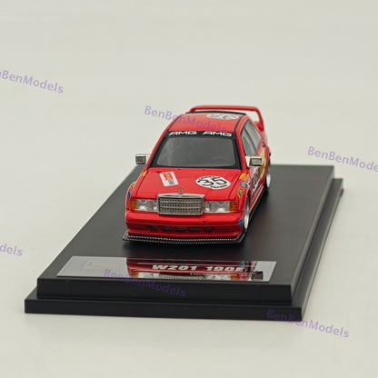 1/64 DCM 190E W201 #35 Red Pig Modified Diecast Metal Car Limited