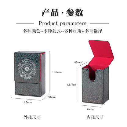 Holographic PU Magnetic Tarot POKEMON TCG PTCG CCG Deck Box Flip Top Card Storage Case