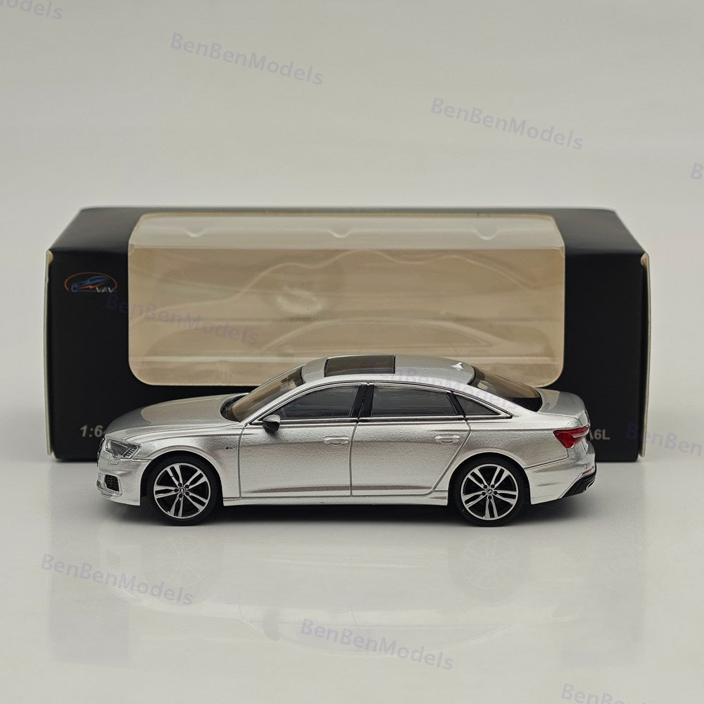 1/64 VAV Audi A6L Diecast Toys Car Models Collection Gifts Silver/Black/White