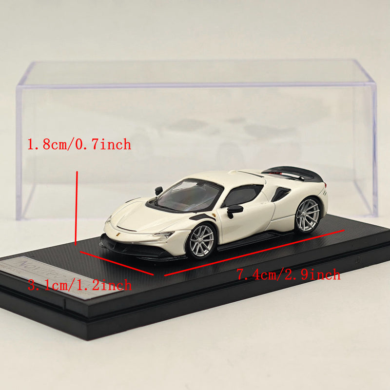 Fine model 1:64 Scale Novitec Ferrari SF90 Diecast Models Car Collections White