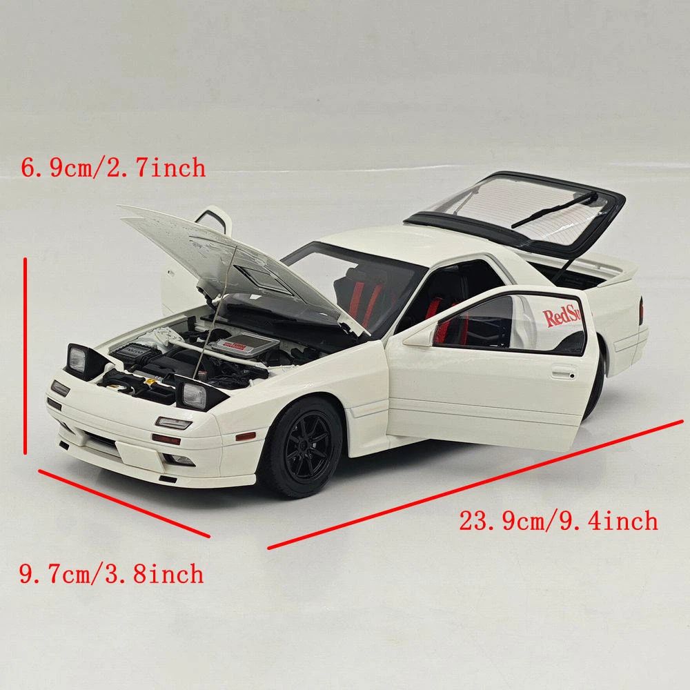 WHELART 1:18 RX7 FC3S Initial D 30e Anniversaire Voiture miniature en alliage + figurine