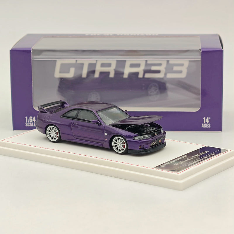 1/64 FH Skyline GTR R33 BCNR33 Racing Sport Purple Diecast Models Car Collection