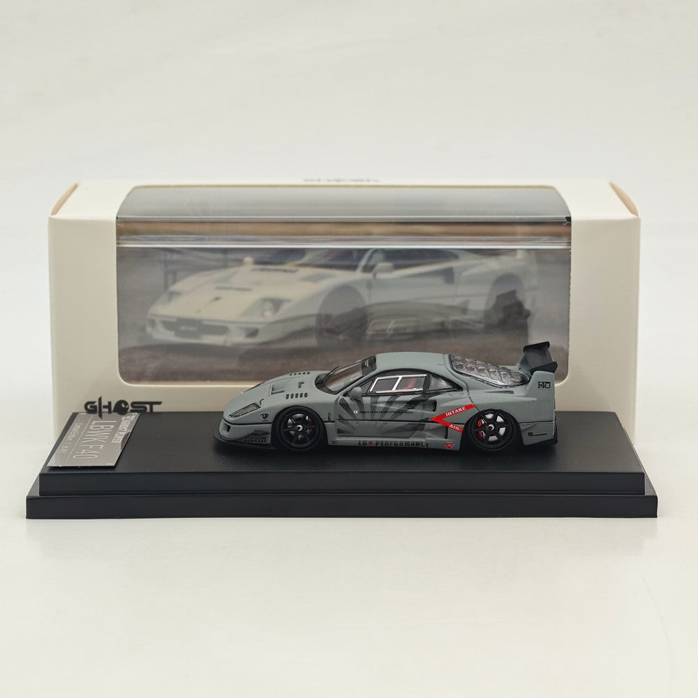1/64 Ghost Player F40 LBWK Battle Grey Widebody Modified Alloy Model Car Limited Collection