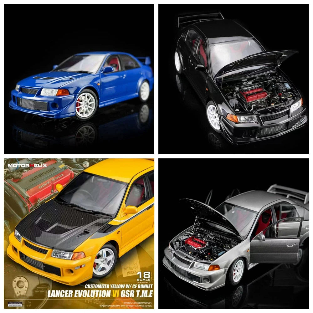 Pre-order MOTORHELIX 1:18 Lancer Evolution VI GSR T.M.E. (6.5) Full Opening Diecast Model Car