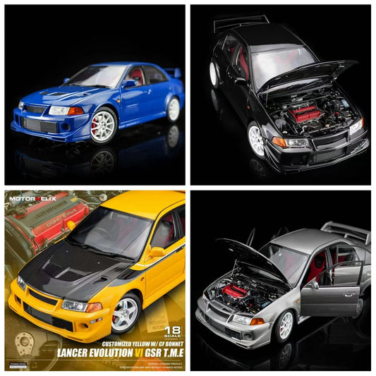 Pre-order MOTORHELIX 1:18 Lancer Evolution VI GSR T.M.E. (6.5) Full Opening Diecast Model Car