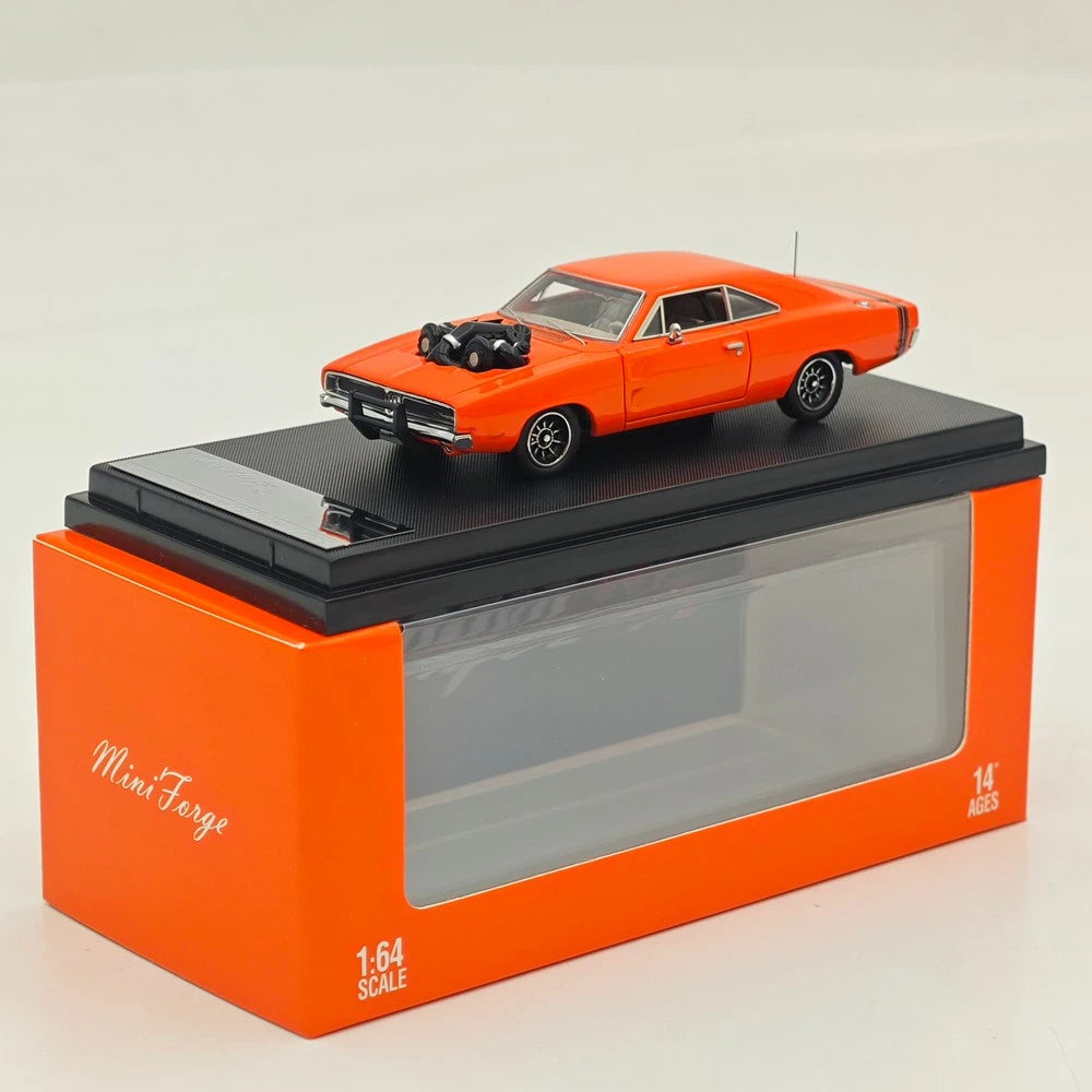 Mini Forge 1:64 1969 Charger RT style General Lee / with 1600 HP Twin-Turbo LS Diecast Motor Limited Edition Diecast Model Car