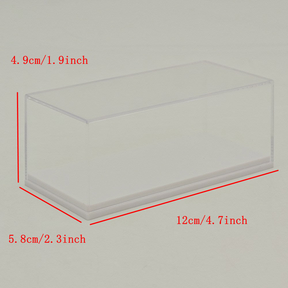1:64 Scale Diecast Car Acrylic Display Case Dustproof Clear for Mini GT/XCartoys/Mortal/GCD Cars, 4.72"x2.28"x1.77", Red/Black/White