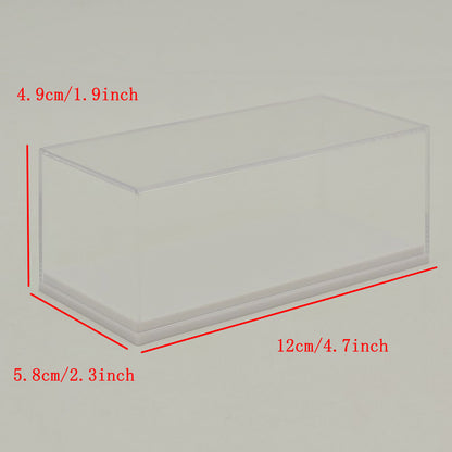 1:64 Scale Diecast Car Acrylic Display Case Dustproof Clear for Mini GT/XCartoys/Mortal/GCD Cars, 4.72"x2.28"x1.77", Red/Black/White