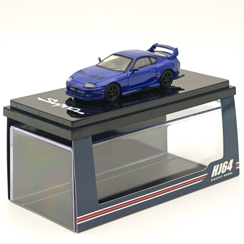 Hobby Japan 1/64 Toyota SUPRA (JZA80) JDM CUSTOMIZED VERSION BLUE MICA METALIC HJ644042BL Diecast Models Car Collection