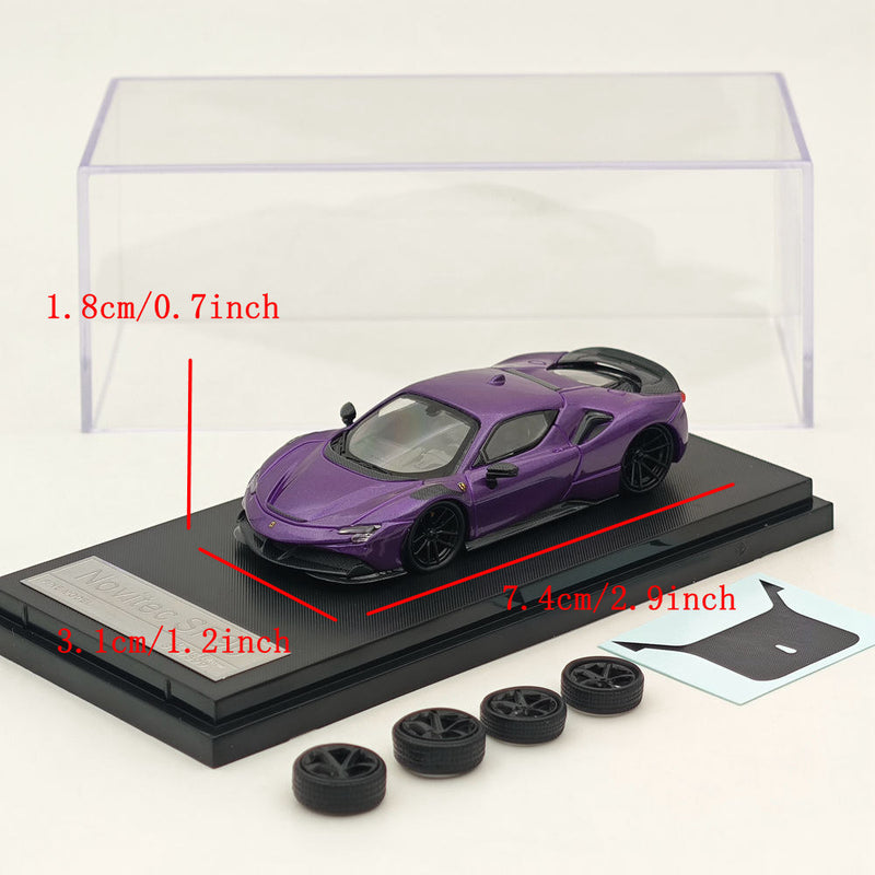 Fine model 1:64 Scale Novitec Ferrari SF90 Diecast Models Car Collections Purple