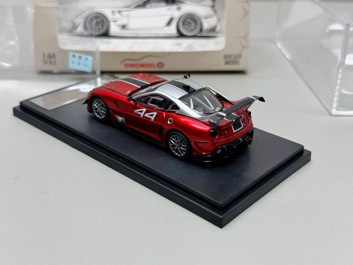 Rhino Model RM 1:64 599XX Racing Sports Model Diecast Metal Car with Openable Hood