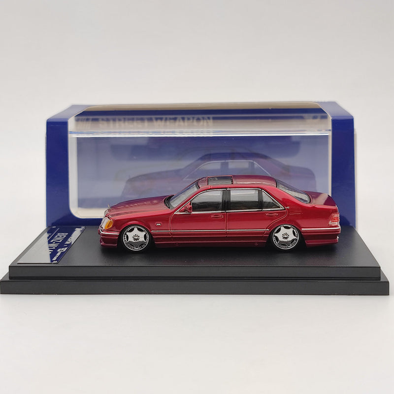 1/64 Street Weapon Benz W140 S600 Red Limited 499 Diecast Model Car Collection