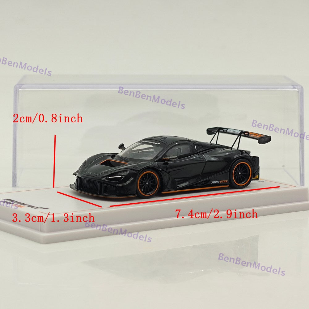 CM Model 1/64 McLaren 720S GT3 X Super Racing Sports Black Alloy