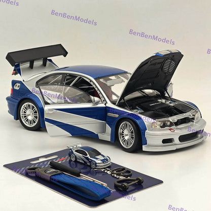 DCM 1/18 BMW M3 GTR E46 2001 Need For Speed ​​Modèles de voitures en métal moulé sous pression Collection