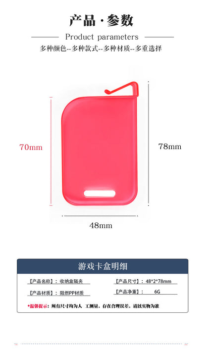 10pcs PP Plastic Card Divider Clips TCG CCG OCG PTCG Deck Box Card Partition