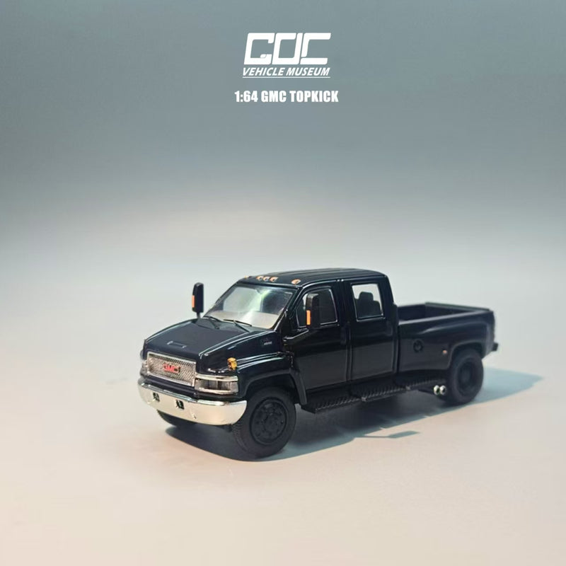 Pre-sale 1/64 GOC Chevrolet Kodiac & GMC Topkick C4500 Pickup Diecast Black