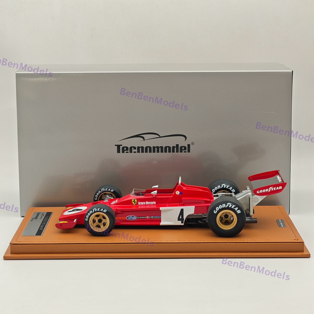 1/18 Tecnomodel Ferrari F1 312 B3-73 #4  MONACO GP 1973 ARTURO MERZARIO Red