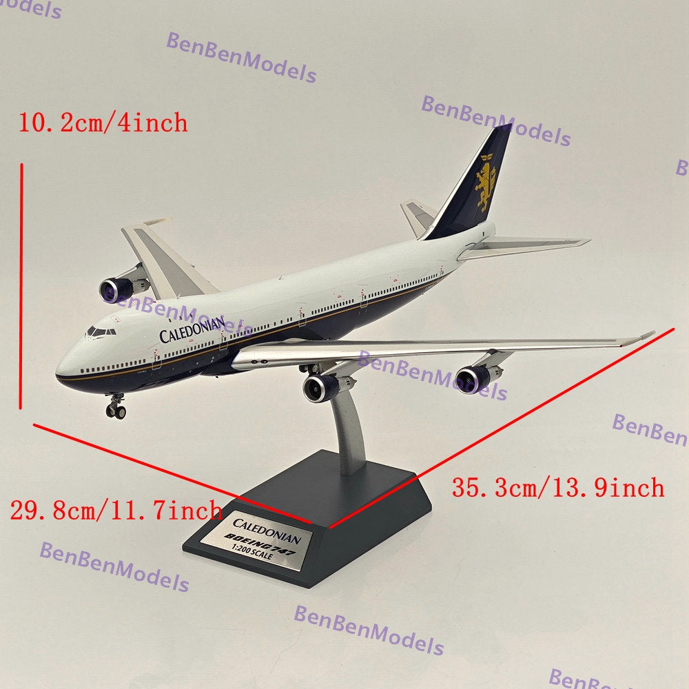 Caledonian Airways Boeing 747 G-BMGS / WITH STAND / Passenger Airplane 1/200