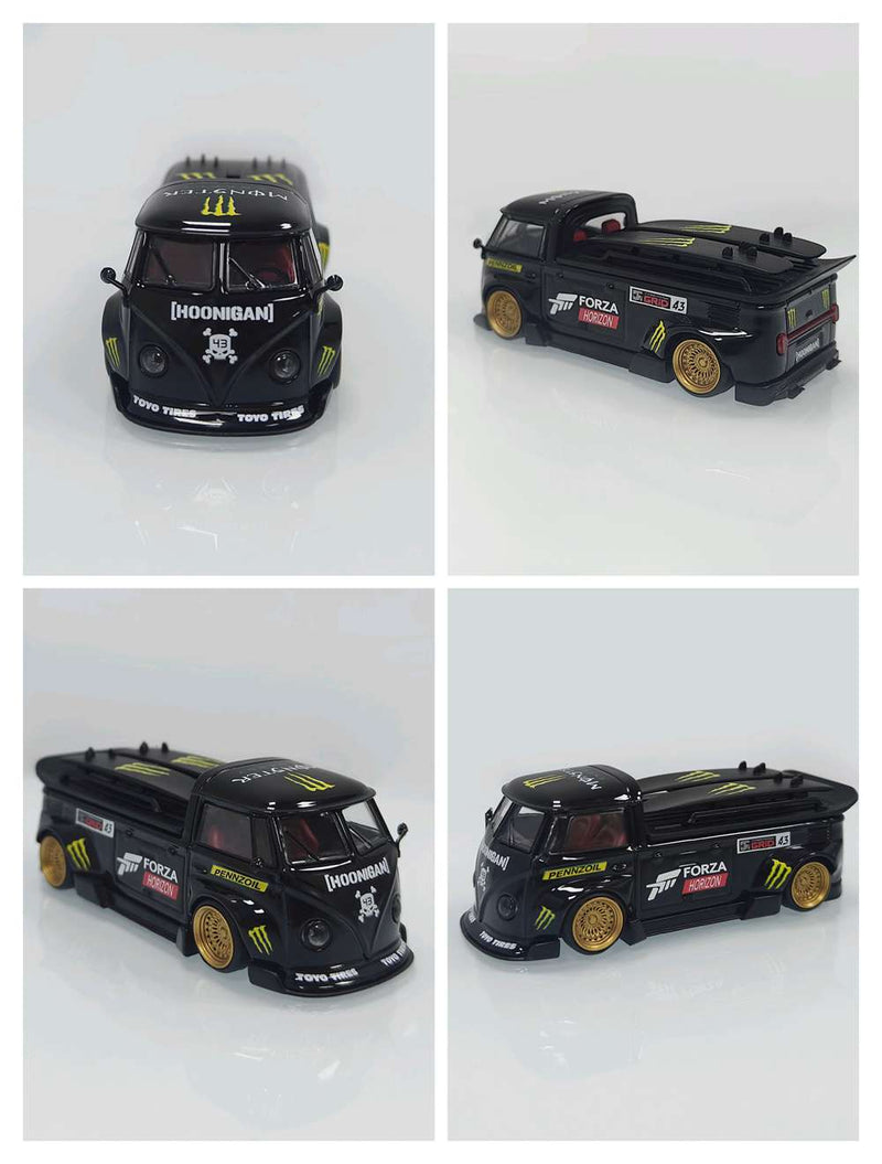 LMLF 1:64 VW T1 Wide body Pickup Truck Diecast Toys Car Models Collection Gifts Limited Edition