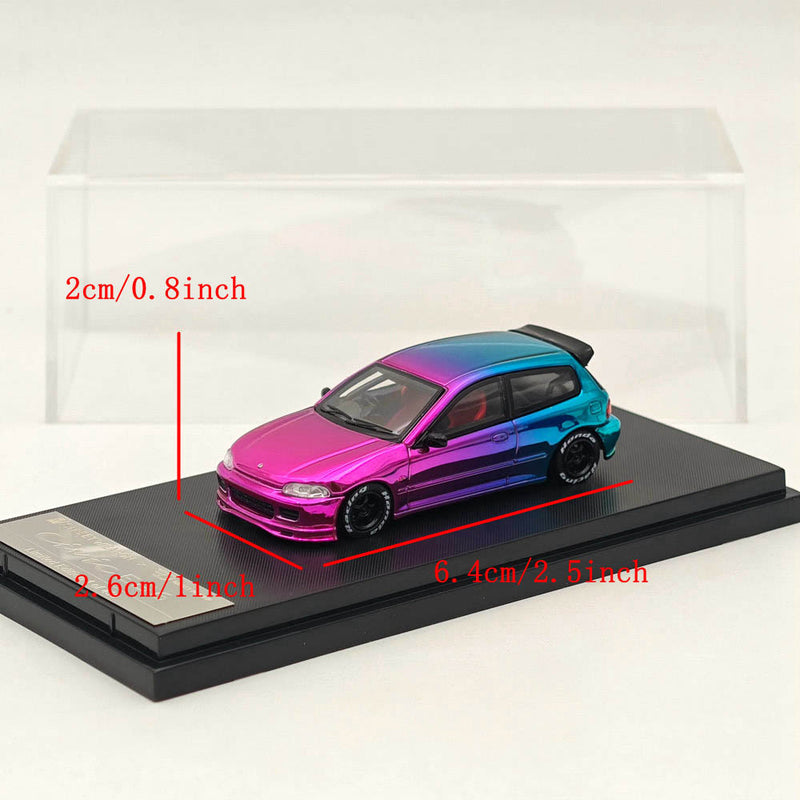 1/64 STREET WEAPON Honda Civic EG6 Purple Diecast Models Car Toy Limited 500