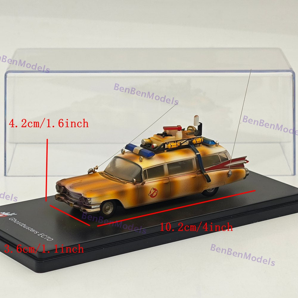 1:64 YS Ghostbusters Ecto-1 Dirty Version Diecast Model Minicar Limited