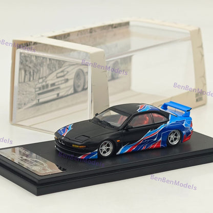 Rhino Model RM 1/64 850CSi E31 Black Blue Widebody Sports Model Diecast Model Car Limited Collection