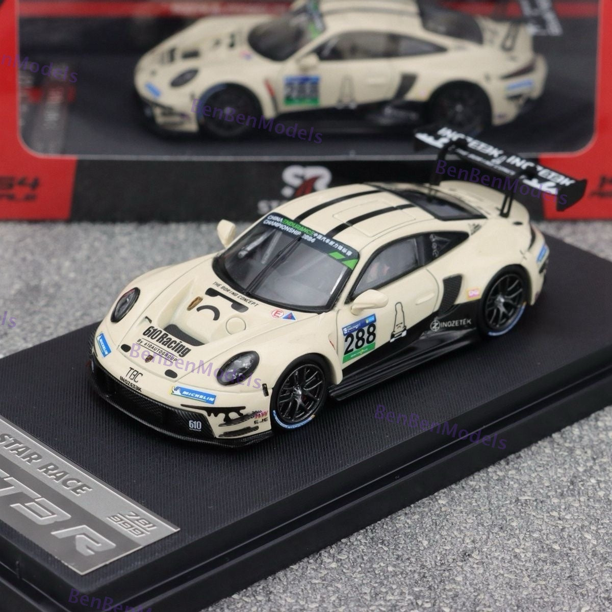 STAR RACE 1:64 Porsche 911 GT3 R TBC Livery Collectible Diecast Car Model Gifts