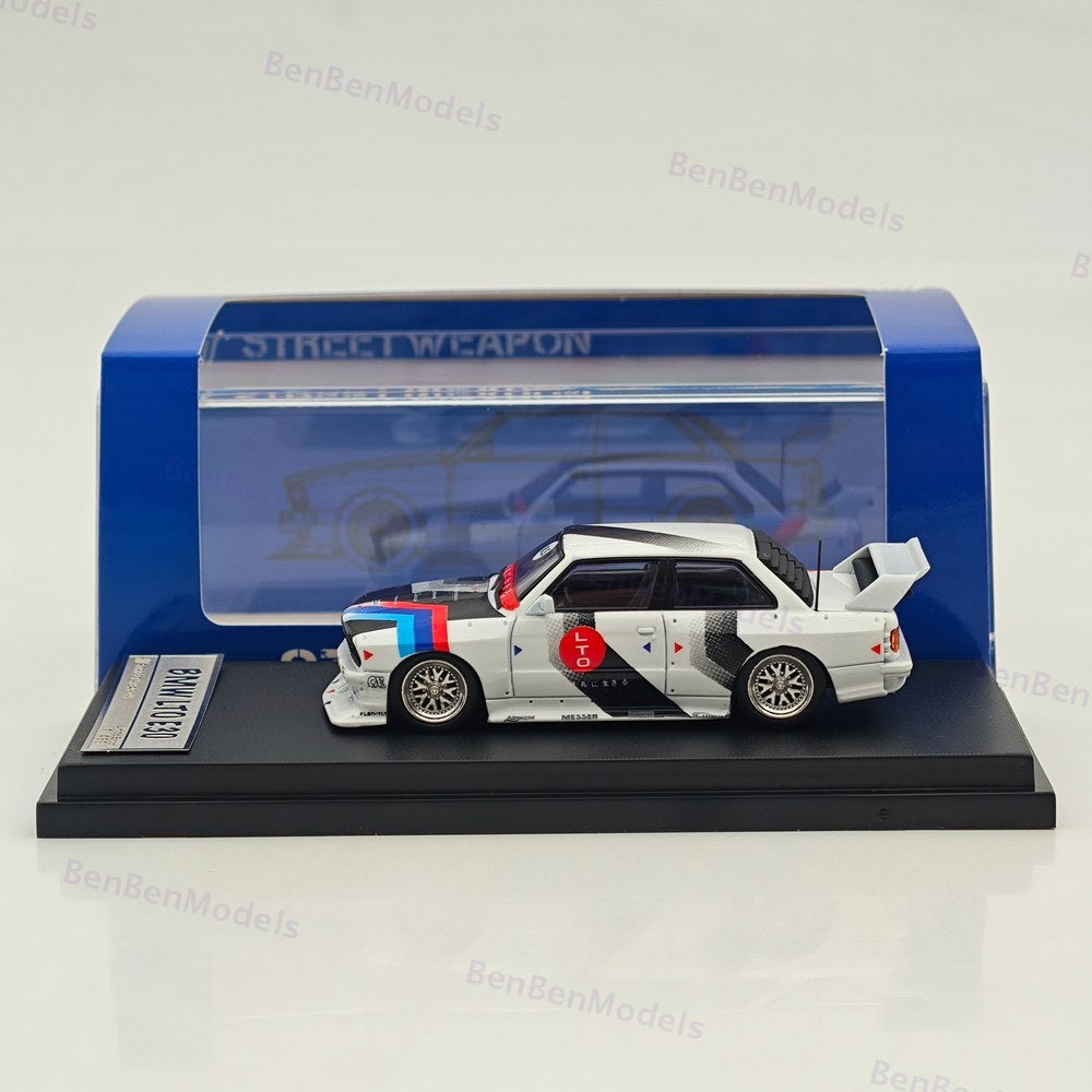 1/64 SW BMW E30 M3 LTO Modified White Diecast Model Car Limited Collection Gift