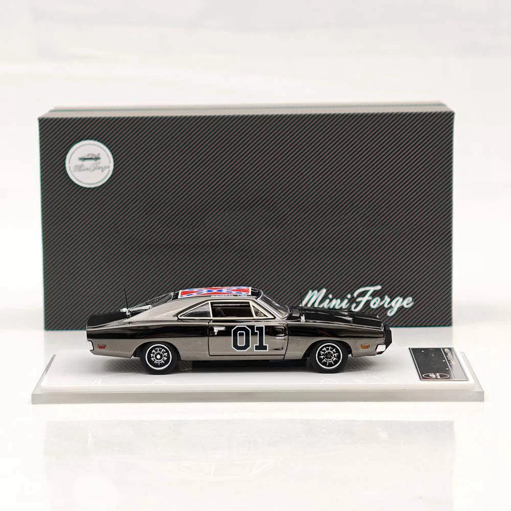 Limited Chrome Silver-Gray 1:64 General Lee Charger Mini Forge Diecast Model Car