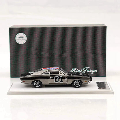 Limited Chrome Silver-Gray 1:64 General Lee Charger Mini Forge Diecast Model Car
