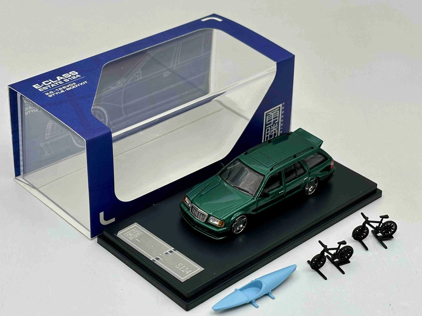 YS 1:64 E-CLASS ESTATE S124 2.5-16 EVO II Style Bodykit Diecast Toys Metal Car Model Miniature Collection Gifts