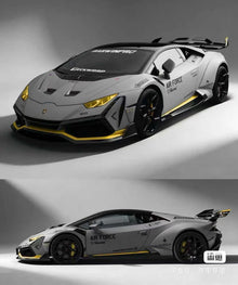1/64 KINGMODEL GT Show Huracan Sto Wide Body Grey Diecast Toys Car Model Air Force Livery