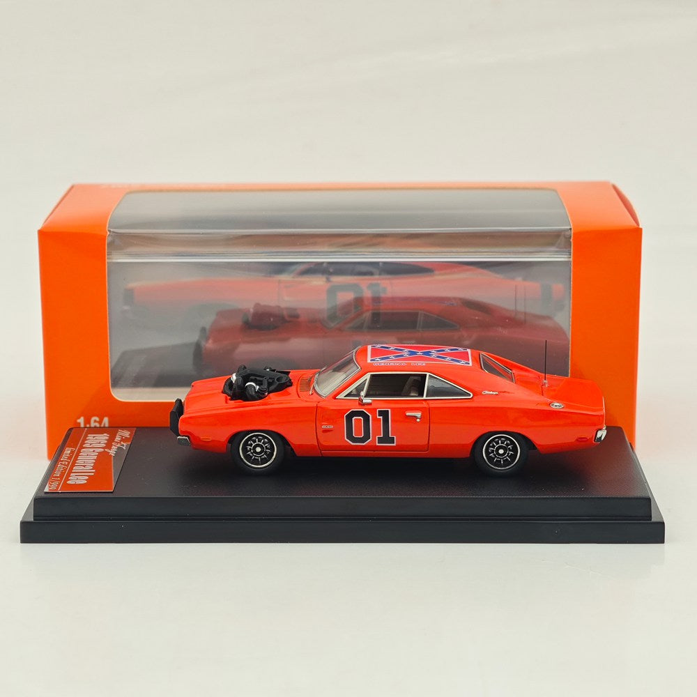 Mini Forge 1:64 1969 Charger General Lee Red with 1600 HP Twin-Turbo LS Diecast Motor
