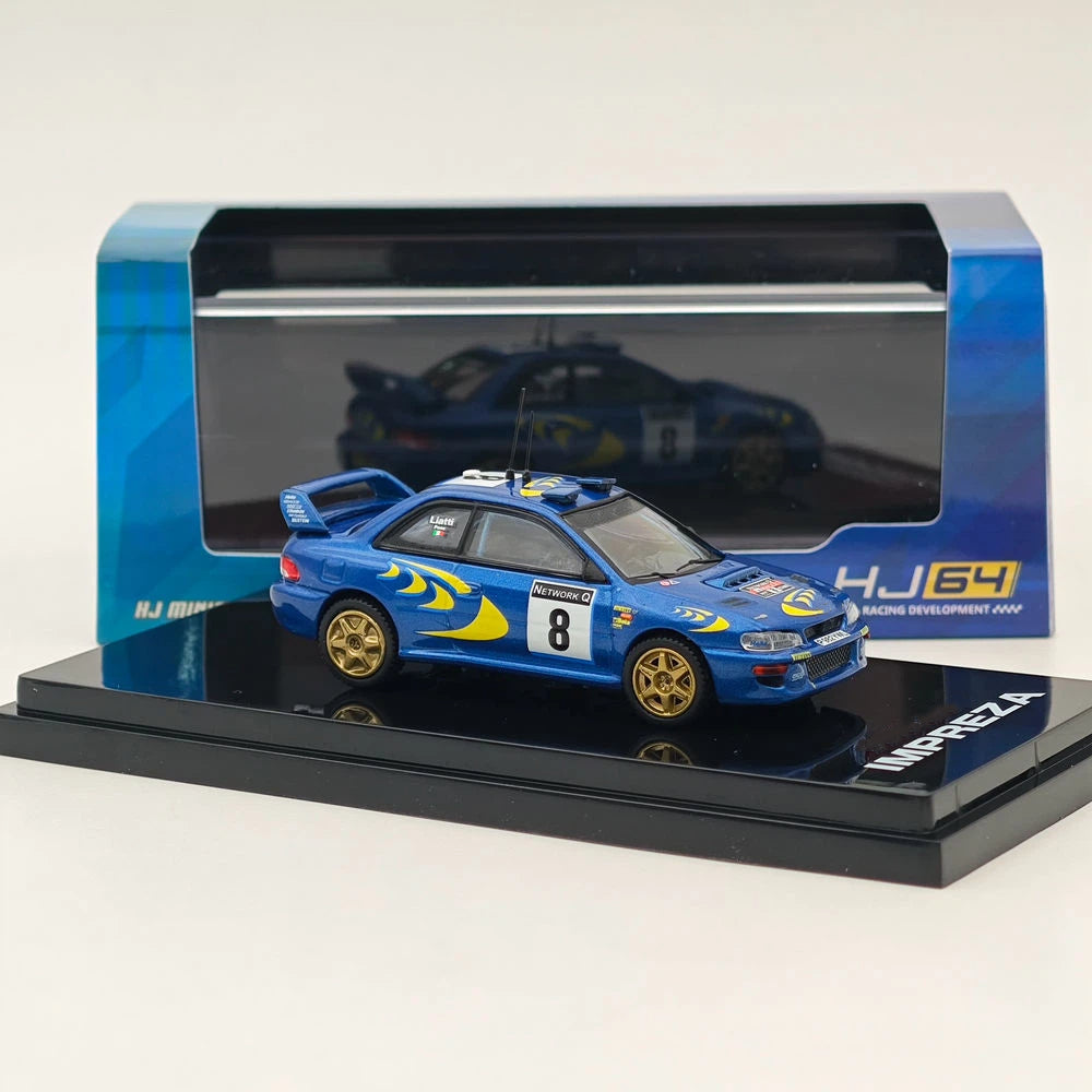 Hobby Japan 1:64 IMPREZA WRC 1997 #8 RAC RALLY Blue Diecast Model HJR642041F