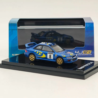 Hobby Japan 1:64 IMPREZA WRC 1997 #8 RAC RALLY Blue Diecast Model HJR642041F
