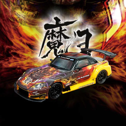 MJ 1:64 Honda S2000 Demon King Painting J'S Racing Resin Car Scene Display Box Packaging Toys Models Collection Miniature Hobby Gifts