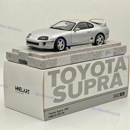 Toyota Supra A80 LHD Silver Coupe Full-open type Diecast Model Car 1/18 WHELART