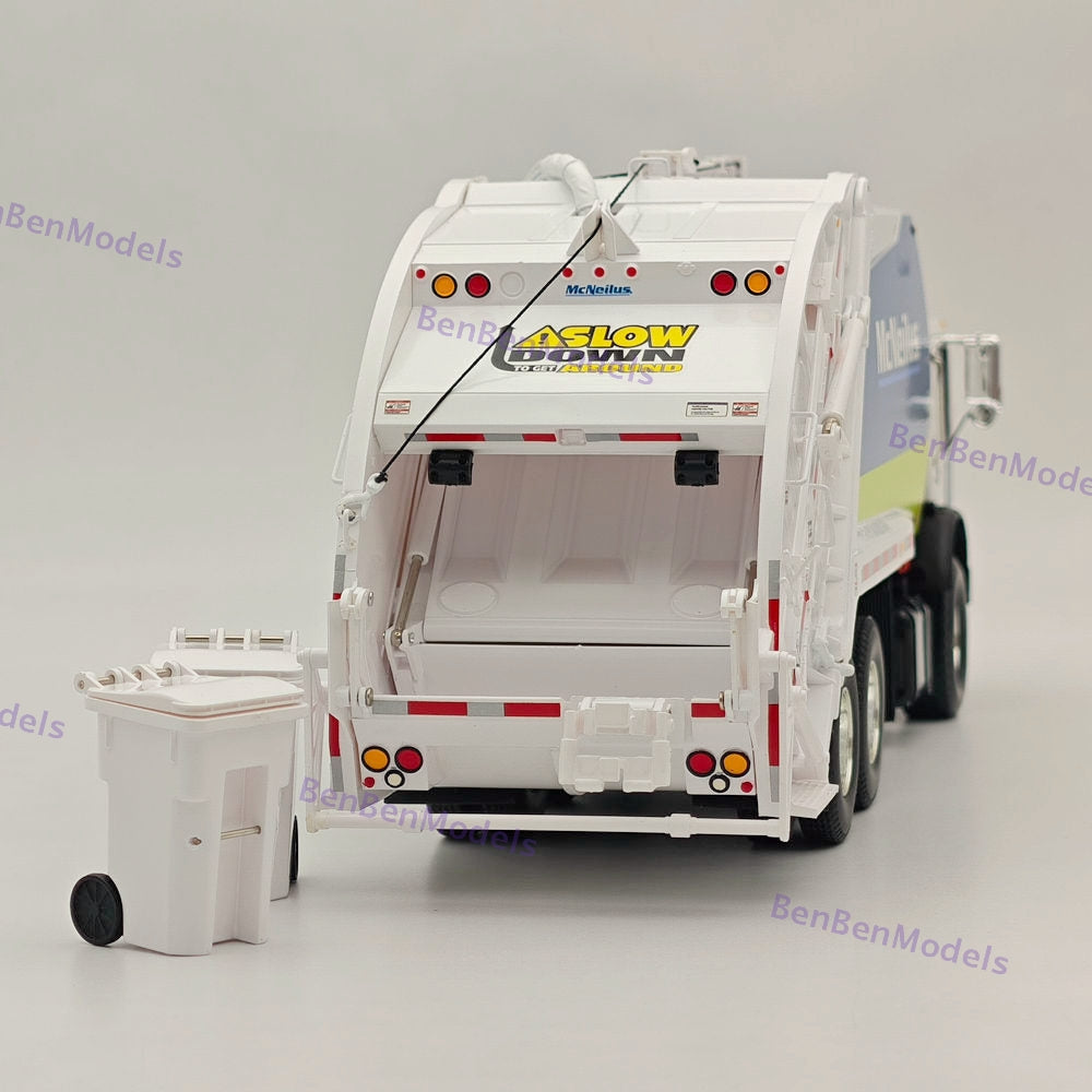 1/34 FIRST GEAR Mack TerraPro McNeilus Rear Load Refuse Truck & Two Trash Carts