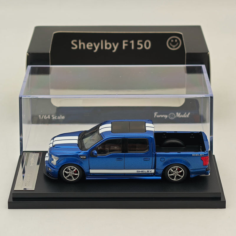 Funny Model 1/64 Scale Ford SHELBY F-150 Shelby Super Snake Pickup Diecast Blue