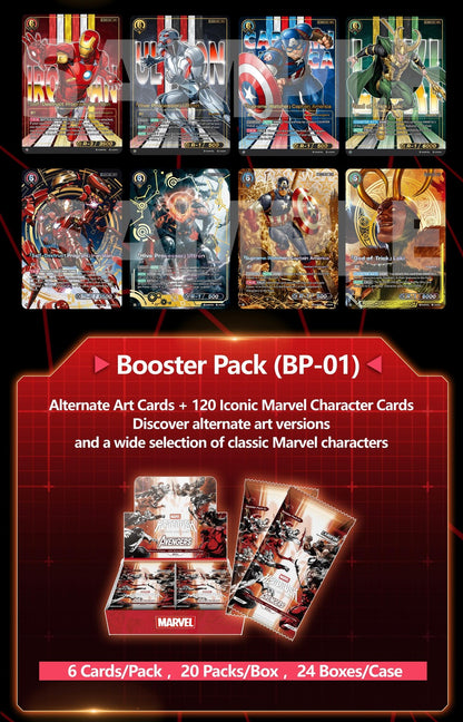 [CHINESE]Marvel Hero Rush Avengers BR01 Card Fun TCG Booster Box 20 Packs Sealed