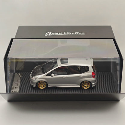 Stance Hunters 1/18 Honda Fit JAZZ Mugen Version Argent Résine Modèles De Voiture Collection Limitée 