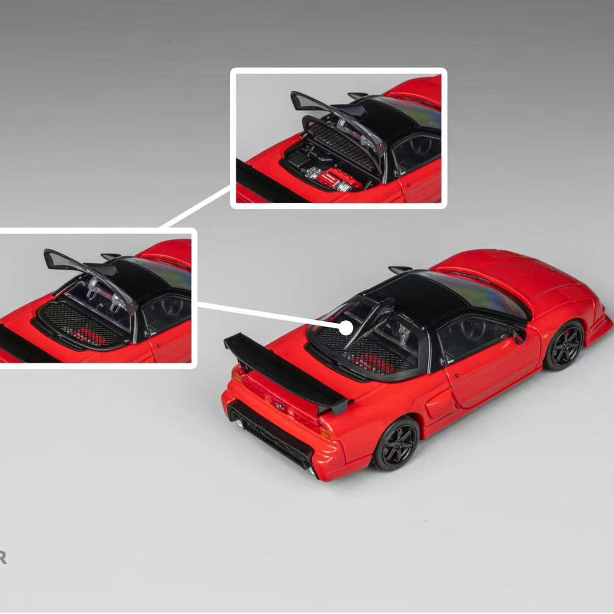 NSX NA1 NSX R Air Force Combat Gray MT 1:64 Turn Light Open Cover Alloy Car Model