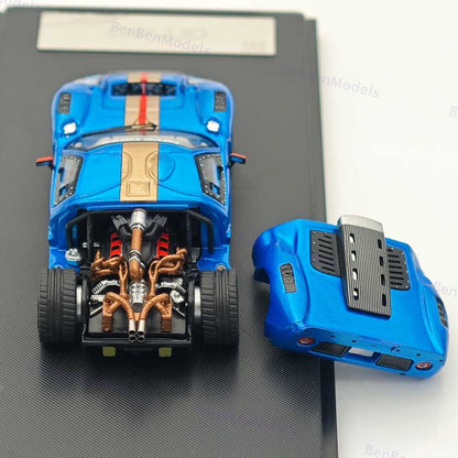 RM 1:64 Blue Ford GT40 Racing Sports Model Diecast Metal Car Gift Collection