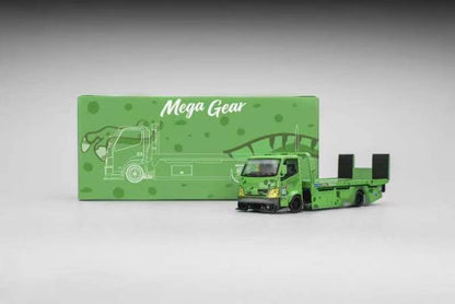 Pre-Order MEGA GEAR 1:64 Pink Green Dinosaur Custom Tow Truck Full Ground Trailer MG Alloy Model car