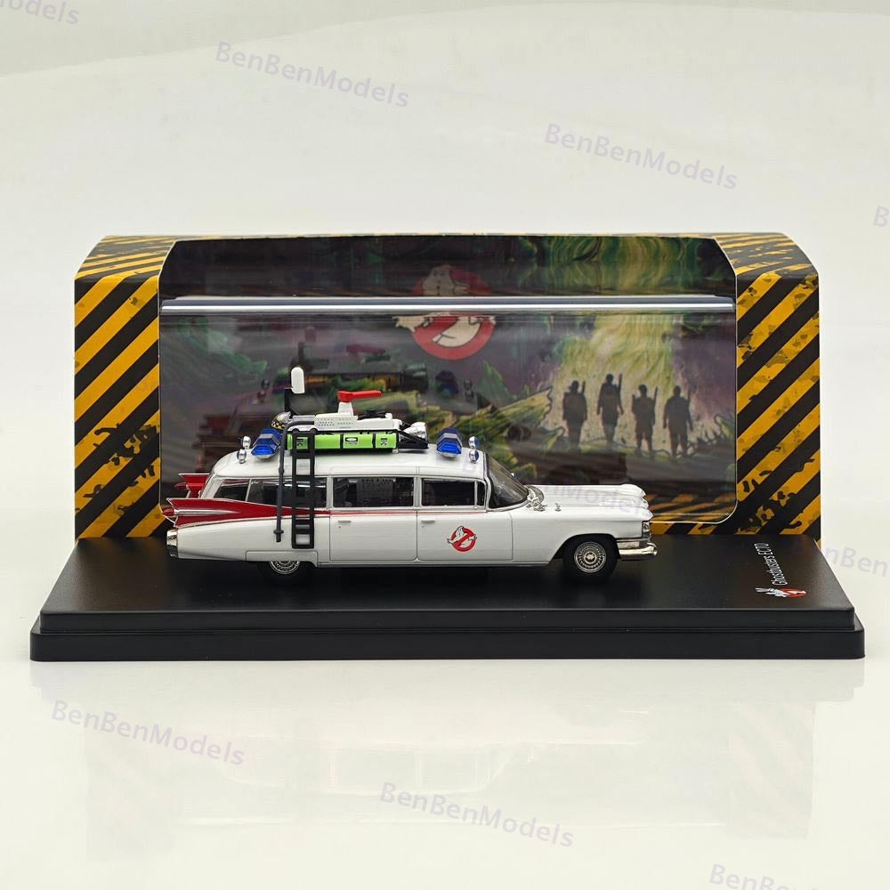 1/64 YS Cadillac Ghostbusters Ecto-1 Diecast Model Minicar White Limited