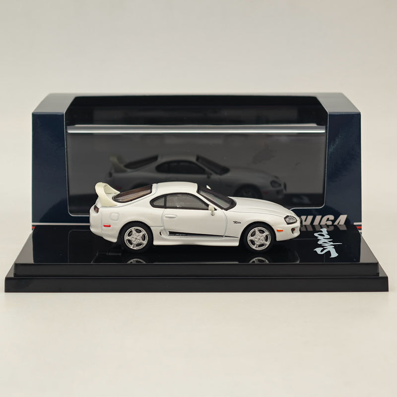 Hobby Japan 1/64 Toyota SUPRA RZ JZA80 GENUINE CUSTOMIZED VER with ActiveSpoiler White HJ643042W Diecast Models Car Collection