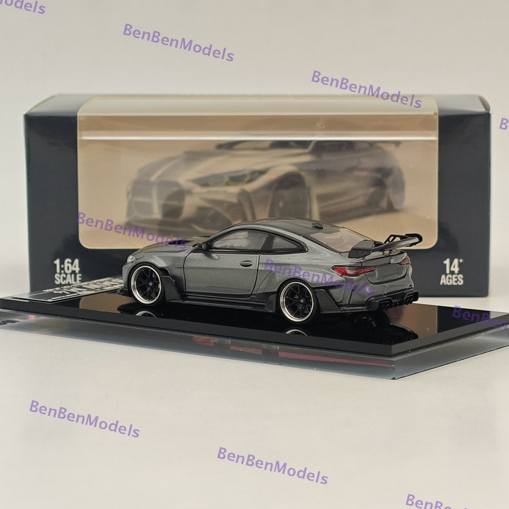 1:64 SW BMW G82 M4 ADRO BODY KIT Coupe Sports Model Diecast Metal Car Gray