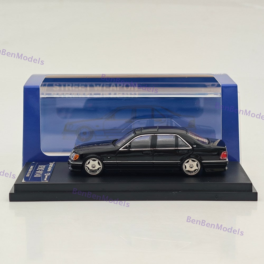 SW 1:64 W140 S600 Electroplated Wheel Hub Black Diecast Model Car